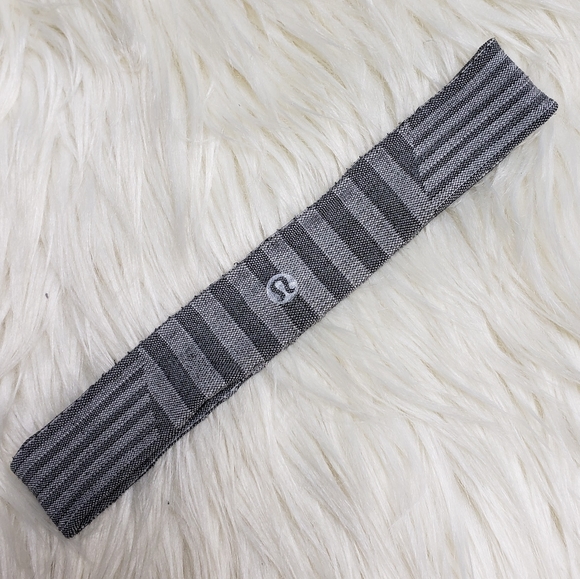 lululemon athletica Accessories - Lululemon Gray Striped Skinny Headband